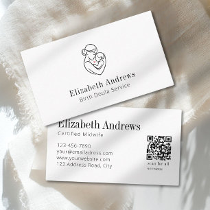 Minimalistische Geburtsdoula-Logo-Schwangerschaft Visitenkarte
