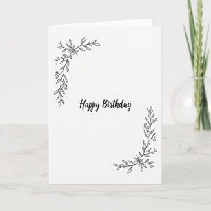 Minimalistische Geburtstags-Blumenkarte Karte