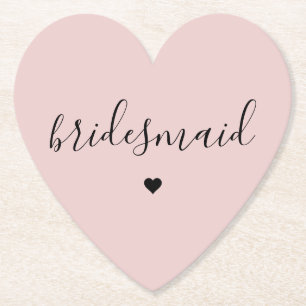Minimalistische gedämpfte rosa Brautjungfer-Gesche Untersetzer