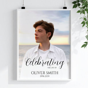 Minimalistische Gedenkfoto - Benutzerdefinierte Fe Poster