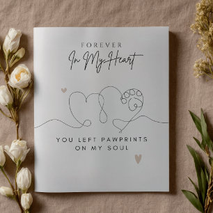 Minimalistische Gedenkkarte für Haustiere mit Pfot Karte