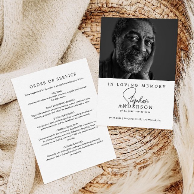 Minimalistische Gedenkstätte, Feier zum Leben und  Programm (Von Creator hochgeladen)