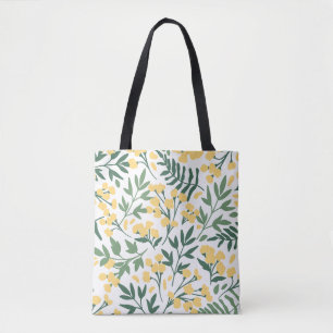 Minimalistische gelbe Blumen und Blätter