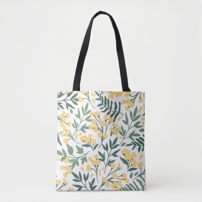 Minimalistische gelbe Blumen und Blätter (Vorderseite)
