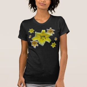 Minimalistische gelbe Lilienblüten-Makrofoto-Kunst T-Shirt