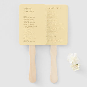 Minimalistische gelbe moderne Hochzeit Fächer