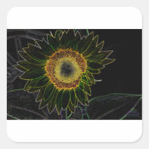 Minimalistische gelbe Neon-Sonnenblumen-Blumenkuns