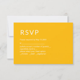 Minimalistische gelbe RSVP-Karte RSVP Karte