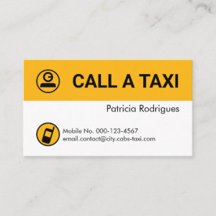 Minimalistische gelbe Taxischicht Visitenkarte