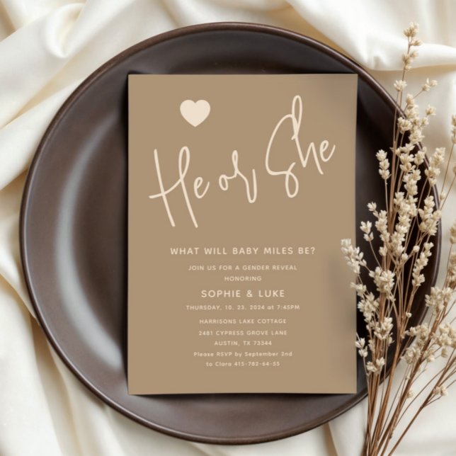 Minimalistische Genderoffenbarung Einladung (Von Creator hochgeladen)