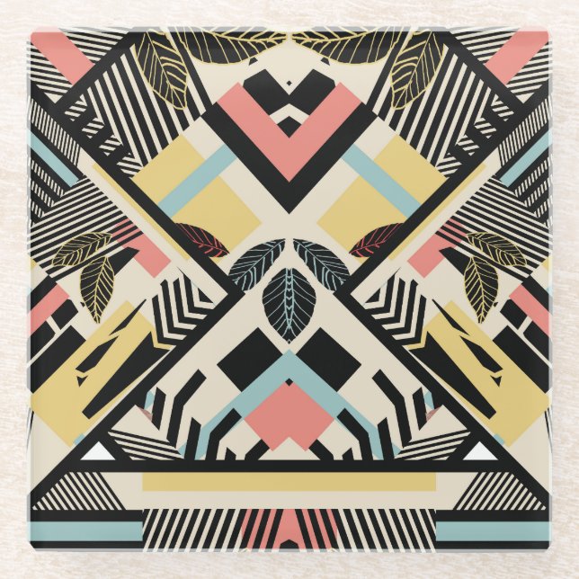 Minimalistische Geometrie: Musterdesign Glasuntersetzer (Vorderseite)