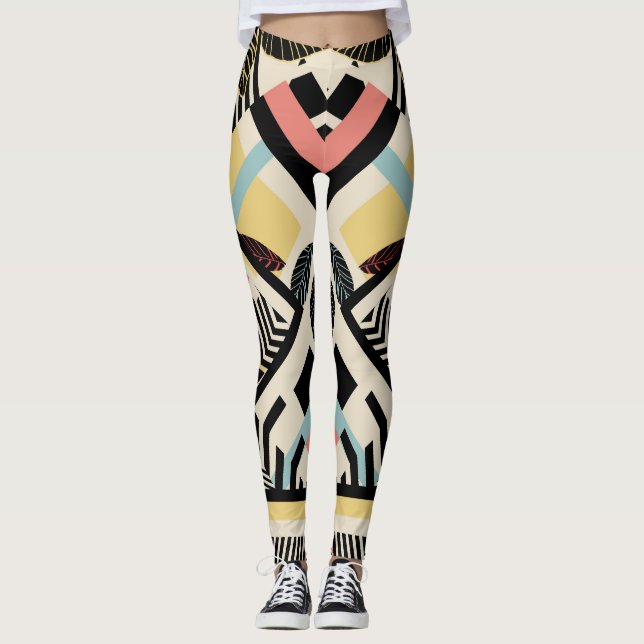 Minimalistische Geometrie: Musterdesign Leggings (Vorderseite)