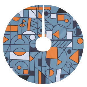 Minimalistische Geometrie: Retro Abstract Poster Polyester Weihnachtsbaumdecke
