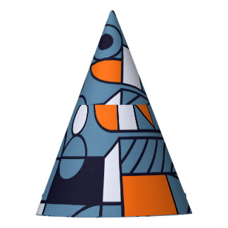 Minimalistische Geometrie: Retro-Abstraktes Poster Partyhütchen