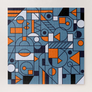 Minimalistische Geometrie: Retro-Abstraktes Poster Puzzle