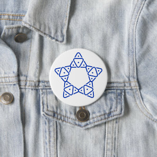 Minimalistische geometrische Davidstern-Kunst Button
