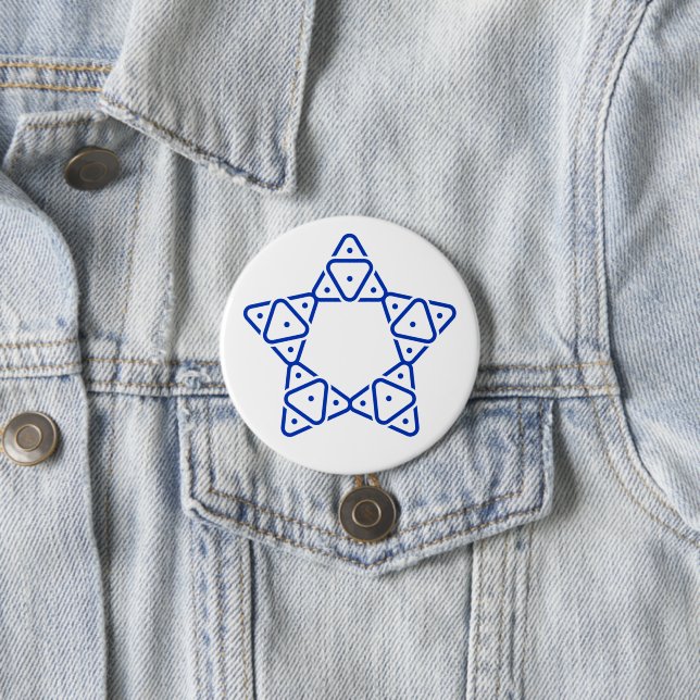 Minimalistische geometrische Davidstern-Kunst Button (Beispiel)