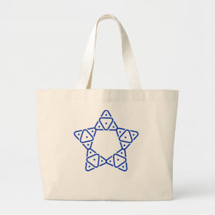Minimalistische geometrische Davidstern-Kunst Jumbo Stoffbeutel