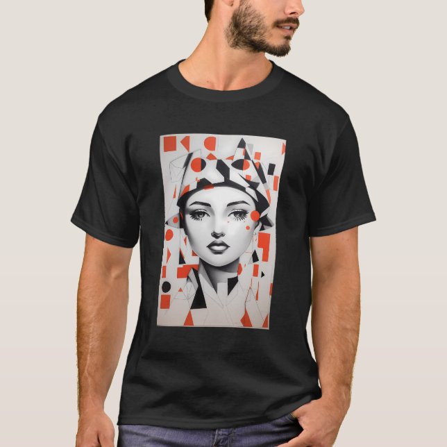 Minimalistische geometrische Kunstdruckkunst T-Shirt (Vorderseite)