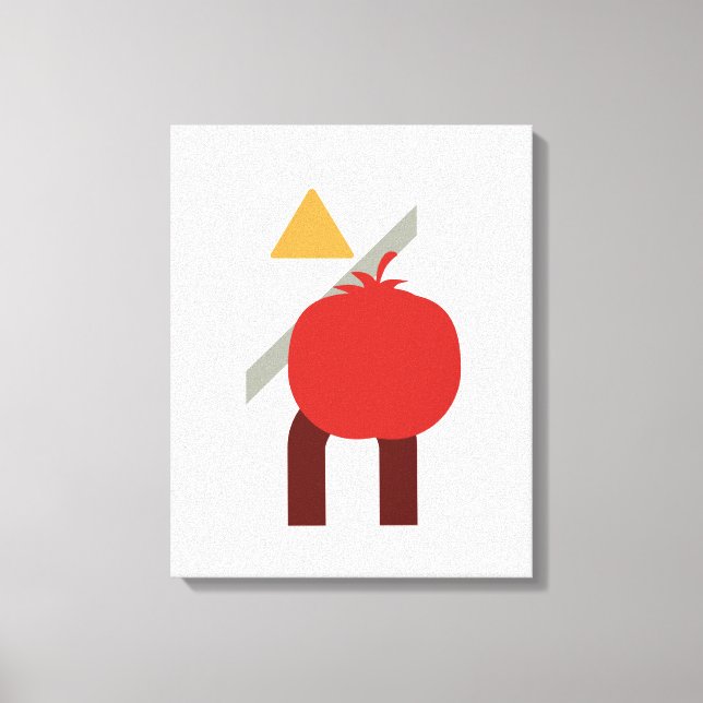 Minimalistische geometrische Lebensmittel/Tomaten- Leinwanddruck (Vorderseite)