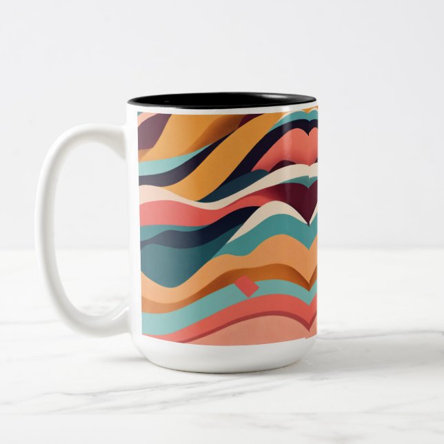 Minimalistische geometrische Muster - Zwei-Tone-Ta Zweifarbige Tasse (Links)