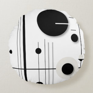 Minimalistische geometrische Rundkreissymfonie Rundes Kissen