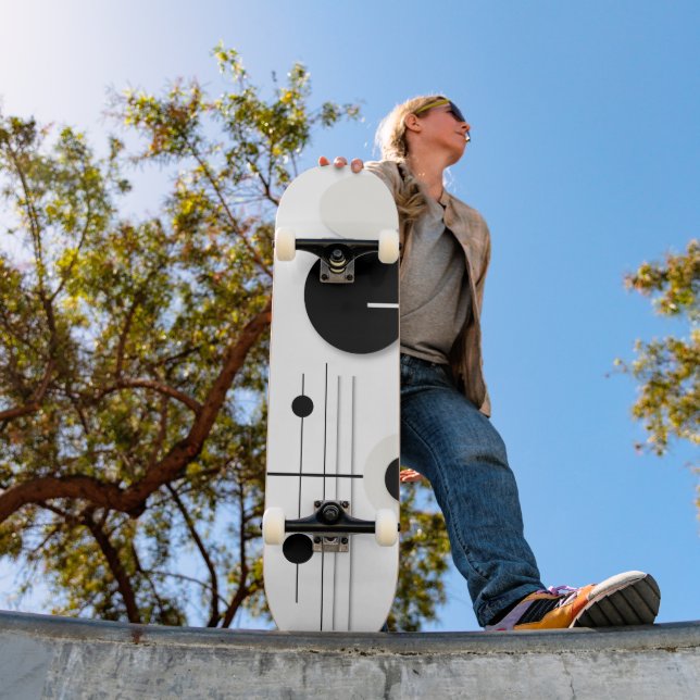 Minimalistische geometrische Rundkreissymfonie Skateboard (Außenbereich 1)