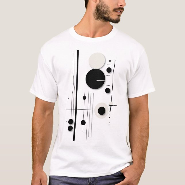 Minimalistische geometrische Rundkreissymfonie T-Shirt (Vorderseite)