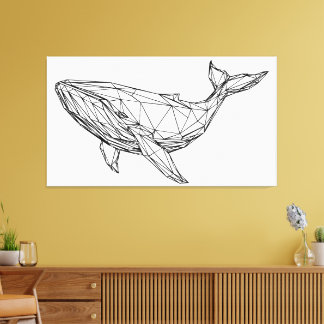 Minimalistische geometrische Wal-Leinwand-Wandkuns Leinwanddruck