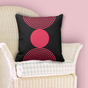 Minimalistische geometrische Zirkel in Rosa und Sc Kissen