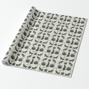 Minimalistische Gepard-Illustration Vintage Geschenkpapier