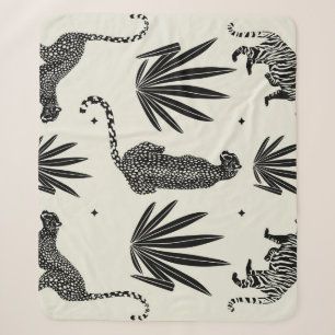 Minimalistische Gepard-Illustration Vintage Sherpadecke