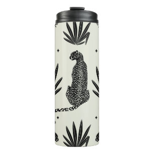 Minimalistische Gepard-Illustration Vintage Thermosbecher