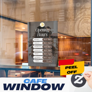 Minimalistische Geschäftsöffnungszeiten Wall-Decal Fensteraufkleber