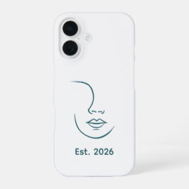 Minimalistische Gesichtskunst in kontinuierlicher iPhone 16 Hülle