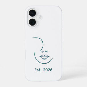Minimalistische Gesichtskunst in kontinuierlicher iPhone 16 Hülle