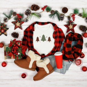 Minimalistische Gestaltung von drei Weihnachtsbaum T-Shirt