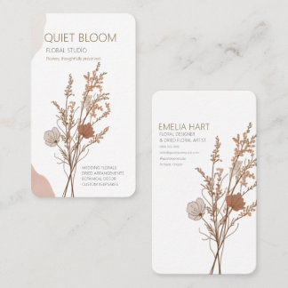 Minimalistische getrocknete Wildblumen-Blumenhändl Visitenkarte