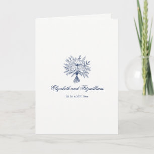 Minimalistische gezeichnete Bridal Bouquet-Hochzei Einladung