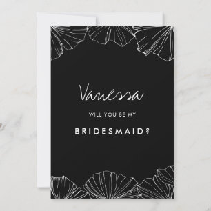 Minimalistische Ginkgo Biloba Bridesmaid-Vorschlag Einladung