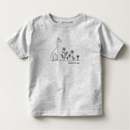Minimalistische Giraffe Blume Kunst Zeichnend Kleinkind T-shirt