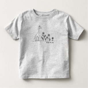 Minimalistische Giraffe Blume Kunst Zeichnend Kleinkind T-shirt