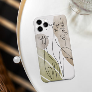 Minimalistische Giraffe Kontinuierliche Kunst Zeic Case-Mate iPhone 14 Hülle