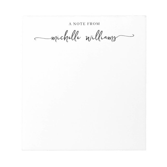 Minimalistische Girly Calligraphy Script-Note Notizblock (Vorderseite)