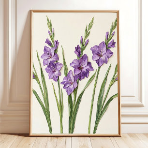 Minimalistische Gladiolus-Leinwanddruck Poster