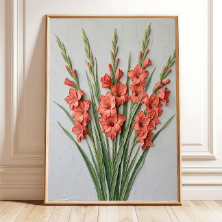 Minimalistische Gladiolus-Wandkunst - Feine Kunst Poster