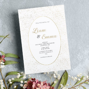 Minimalistische Glitzer Konfetti Hochzeit Einladung
