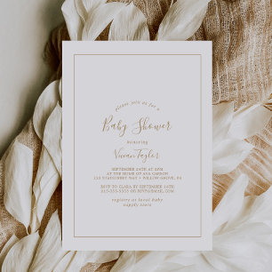 Minimalistische Gold-Baby-Party Einladung
