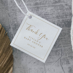 Minimalistische Gold-Baby-Shower-Dankeschön Geschenkanhänger
