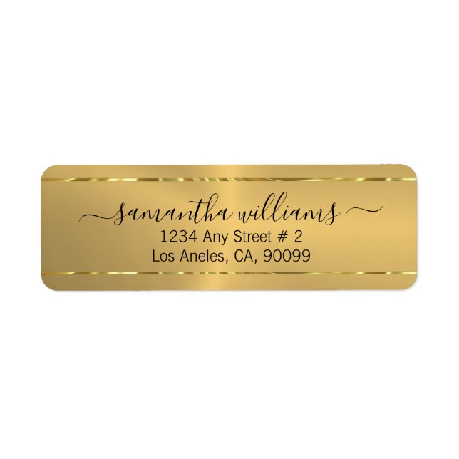 Minimalistische Gold Black Typografy Referrkarte (Vorne)